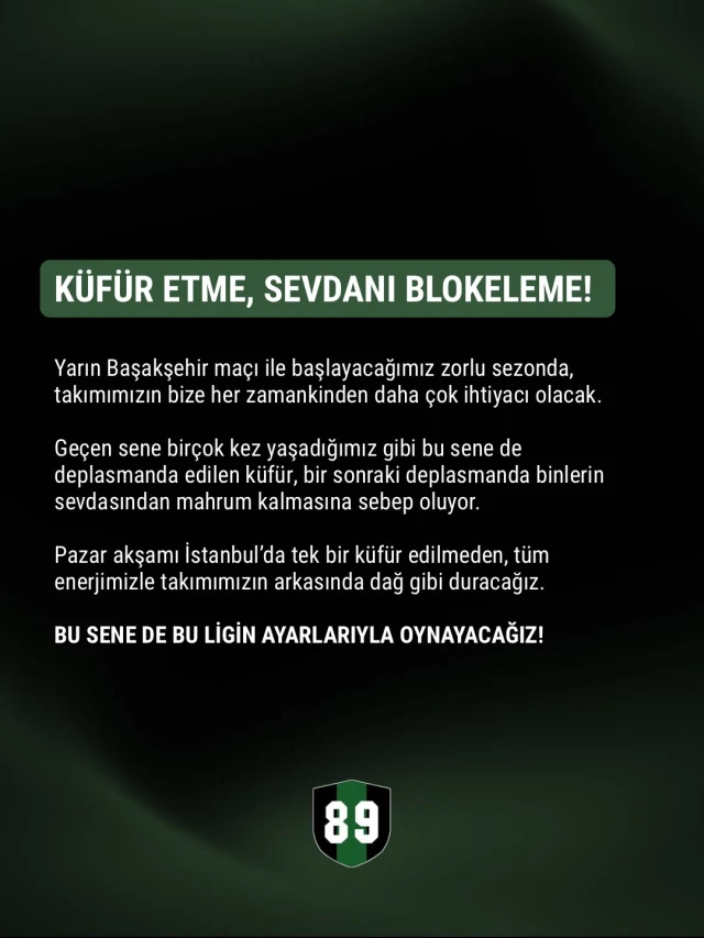 Hodri Meydan’dan Başakşehir maçı öncesi taraftara çağrı: “Küfür etme, sevdanı blokeleme”