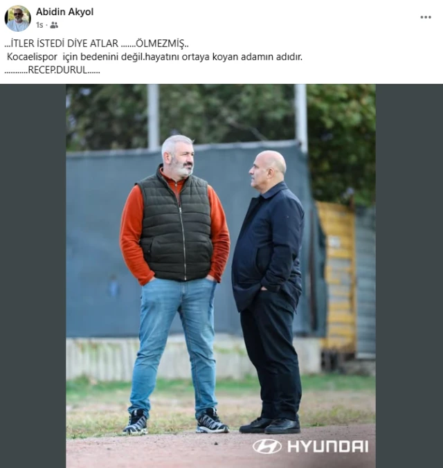 Kocaelispor’da yönetim krizi mi var? Abidin Akyol’dan Recep Durul’a destek: “Hayatını ortaya koyan adamın adıdır”