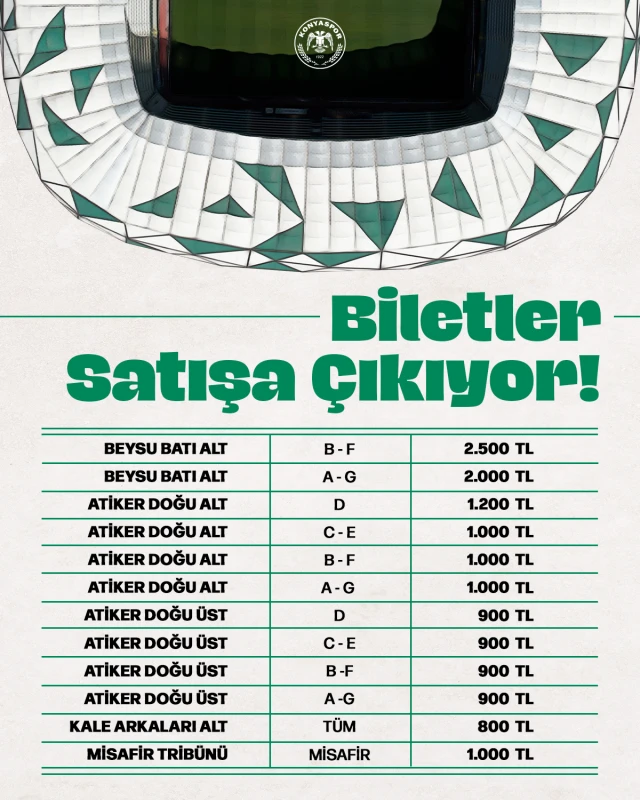 Konyaspor deplasmanı biletleri ne zaman satışa çıkıyor?